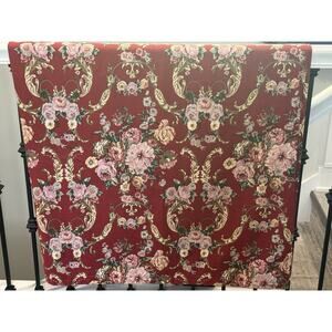 Vintage Ralph Lauren Marseilles Fabric Handmade Red Floral Shower Curtain